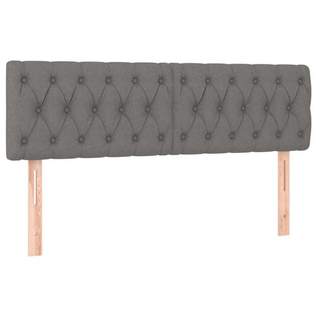 Sommier à lattes de lit avec matelas Gris foncé 140x190cm Tissu