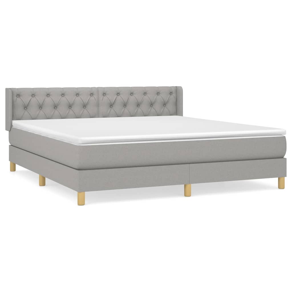 Sommier à lattes de lit avec matelas Gris clair 160x200cm Tissu - XIOS