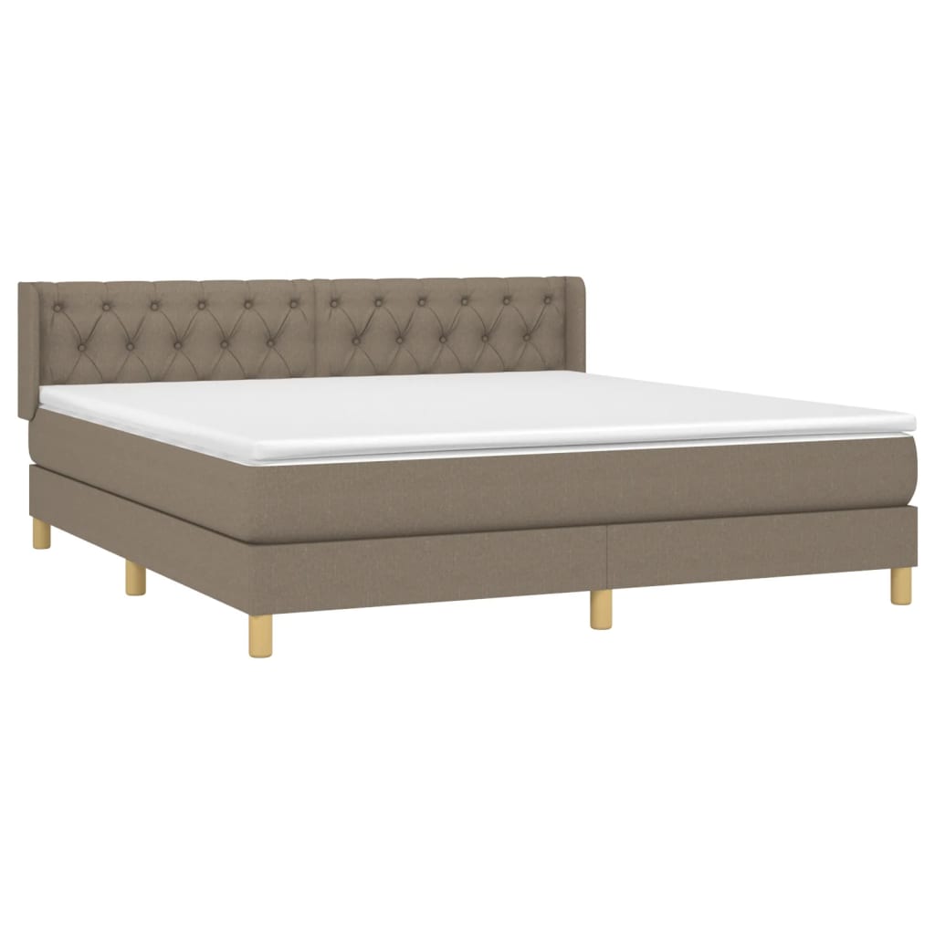 Sommier à lattes de lit avec matelas Taupe 160x200 cm Tissu - XIOS