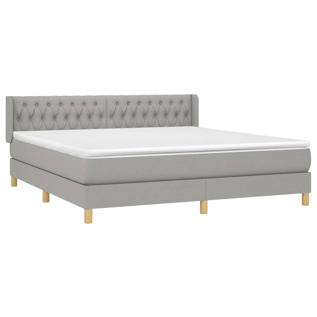 Sommier à lattes de lit avec matelas Gris clair 180x200cm Tissu - XIOS