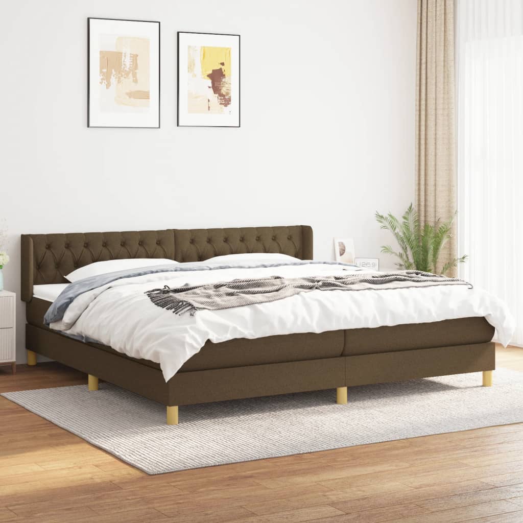Sommier à lattes de lit avec matelas Marron foncé 200x200 cm - XIOS