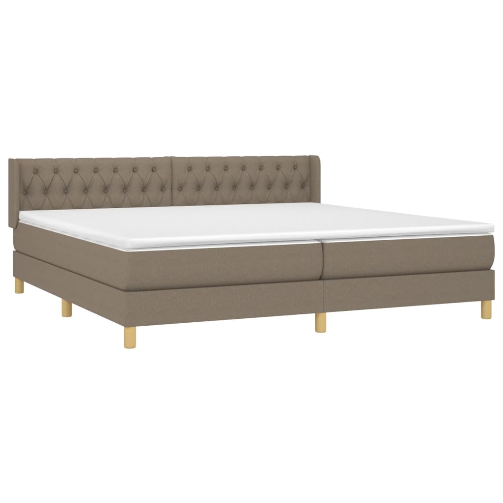 Sommier à lattes de lit avec matelas Taupe 200x200 cm Tissu - XIOS