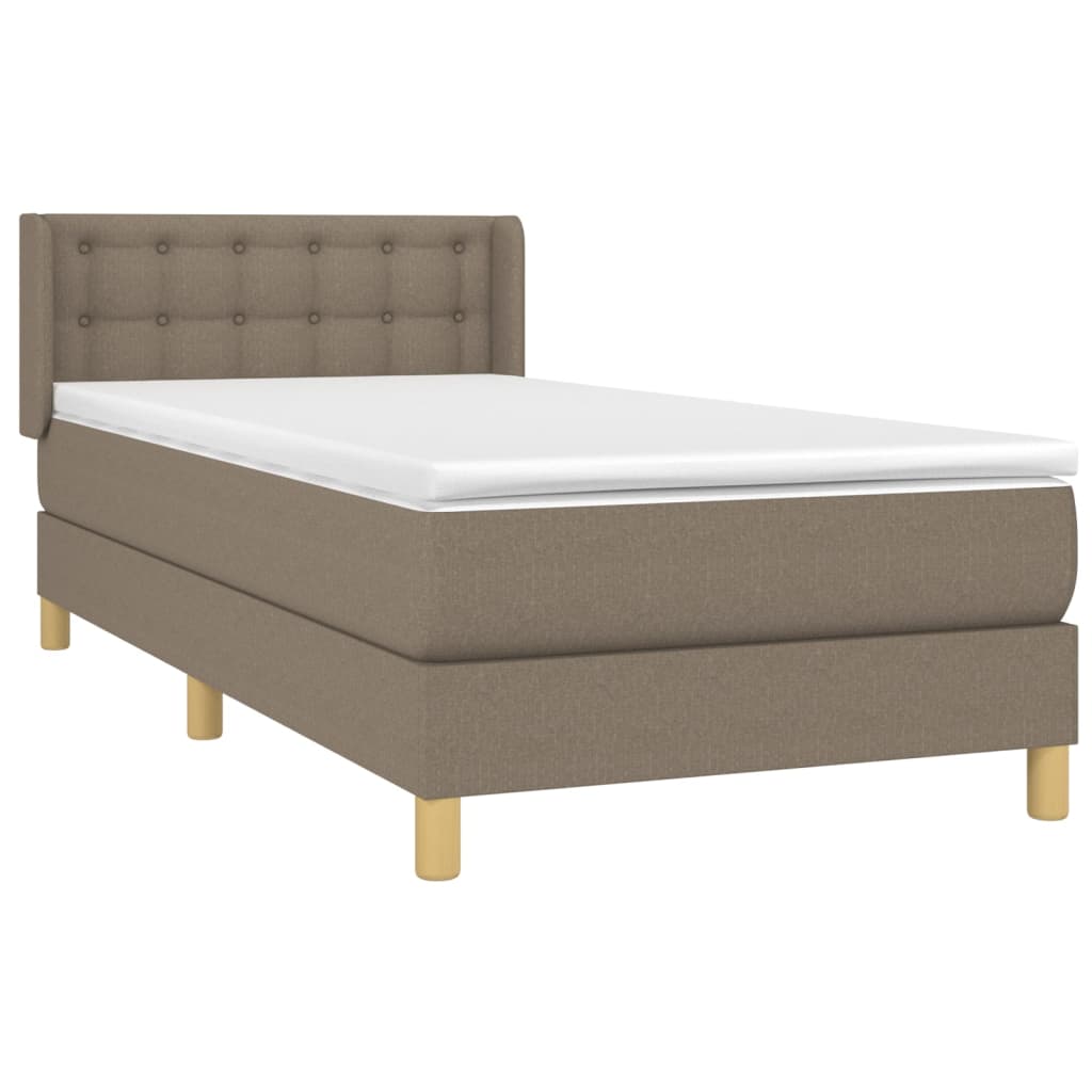 Sommier à lattes de lit avec matelas Taupe 90x200 cm Tissu - XIOS