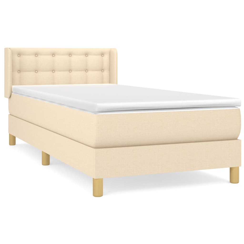 Sommier à lattes de lit avec matelas Crème 100x200 cm Tissu - XIOS