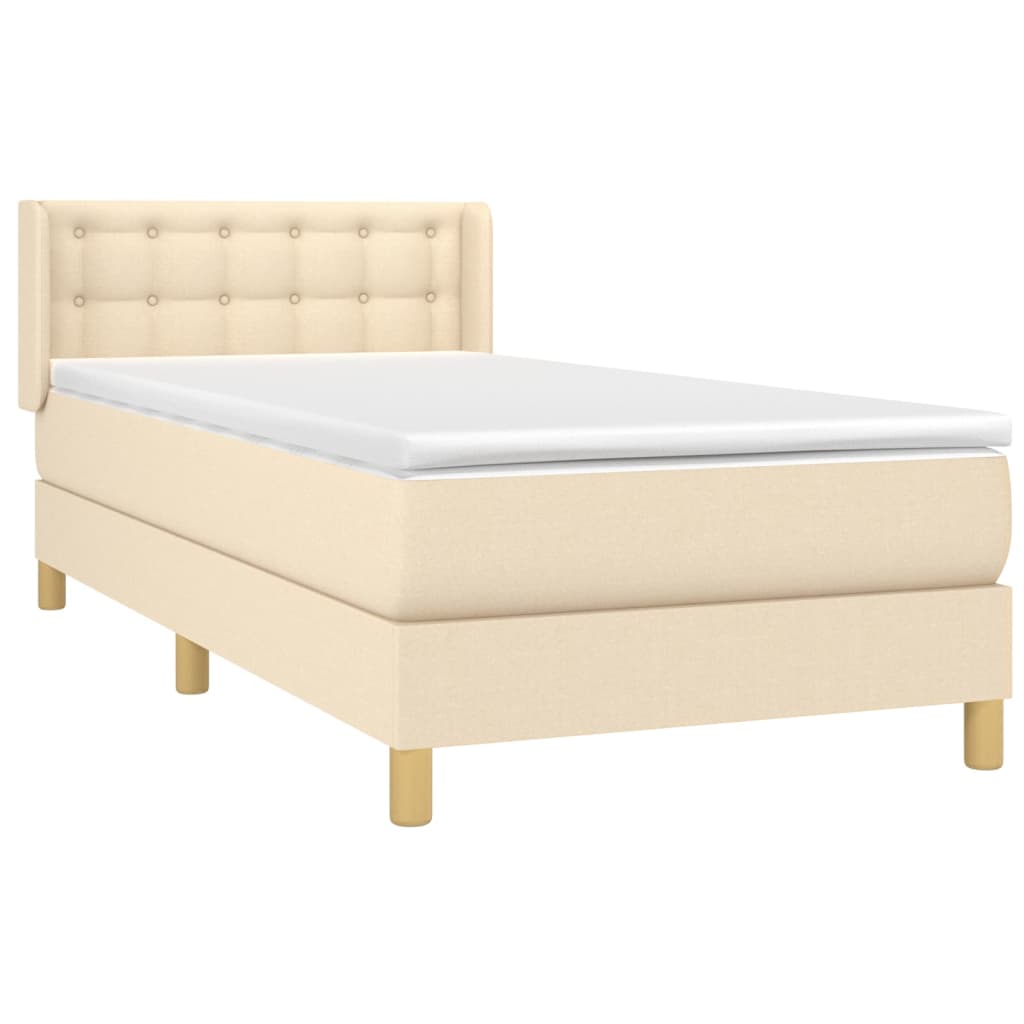Sommier à lattes de lit avec matelas Crème 100x200 cm Tissu - XIOS