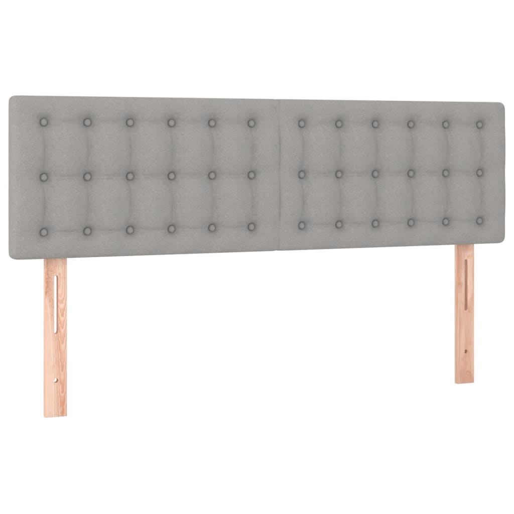 Sommier à lattes de lit avec matelas Gris clair 140x200cm Tissu - XIOS