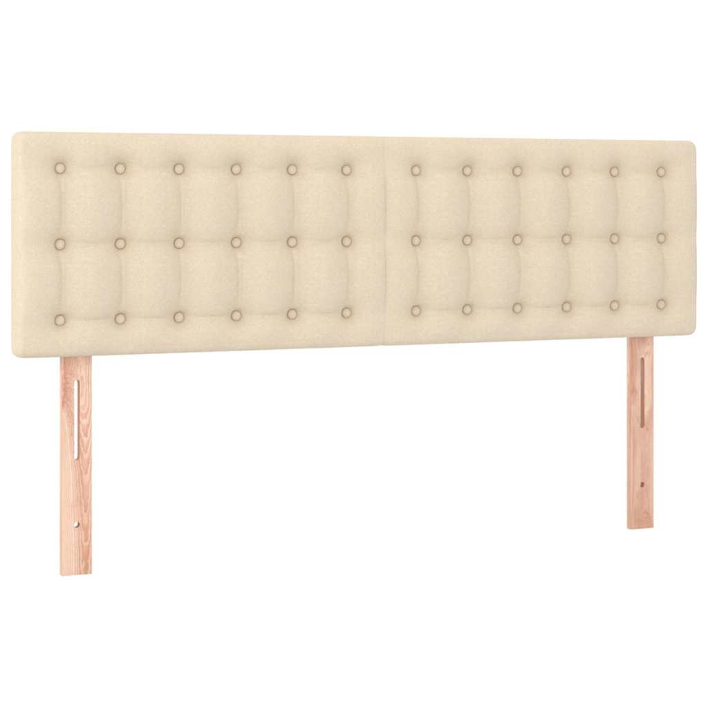 Sommier à lattes de lit avec matelas Crème 140x200 cm Tissu