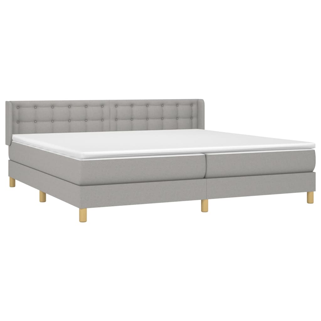 Sommier à lattes de lit avec matelas Gris clair 200x200cm Tissu - XIOS