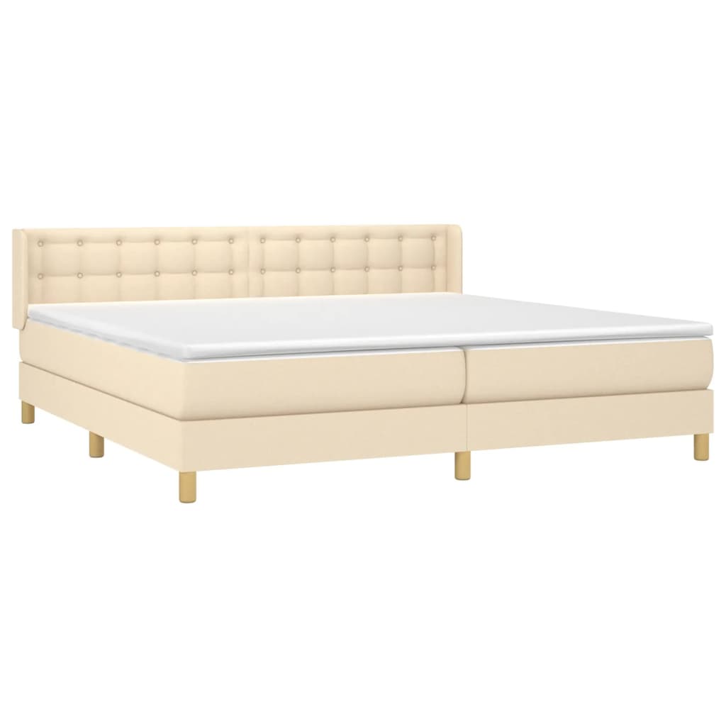 Sommier à lattes de lit avec matelas Crème 200x200 cm Tissu - XIOS