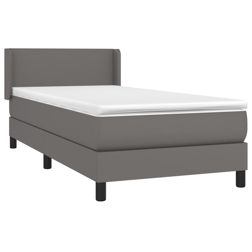 Sommier à lattes de lit avec matelas Gris 90x190 cm Similicuir - XIOS