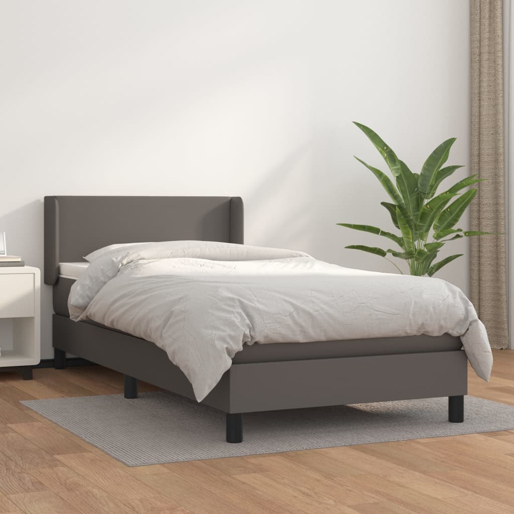 Sommier à lattes de lit avec matelas Gris 90x190 cm Similicuir - XIOS