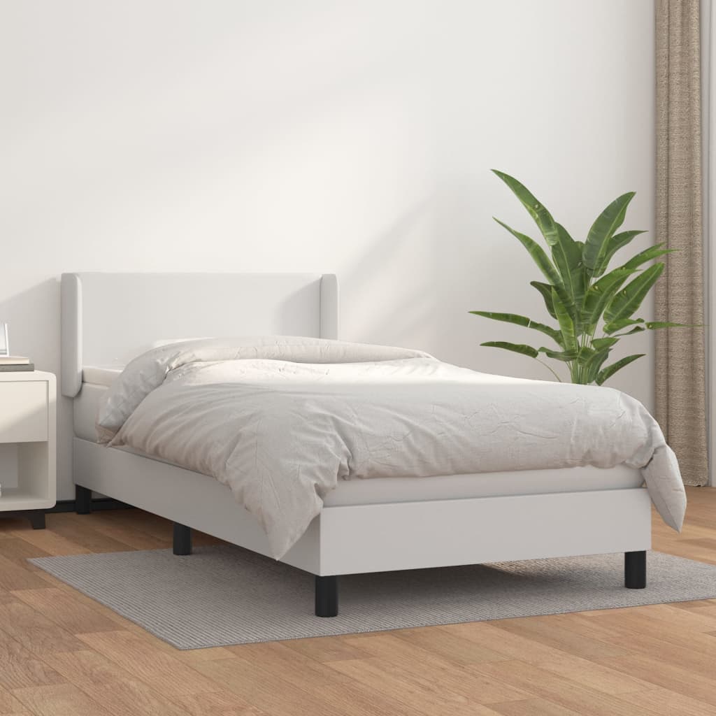 Sommier à lattes de lit avec matelas Blanc 90x200 cm Similicuir - XIOS