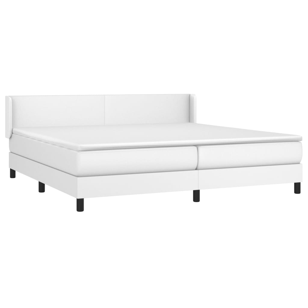 Sommier à lattes de lit avec matelas Blanc 200x200cm Similicuir - XIOS