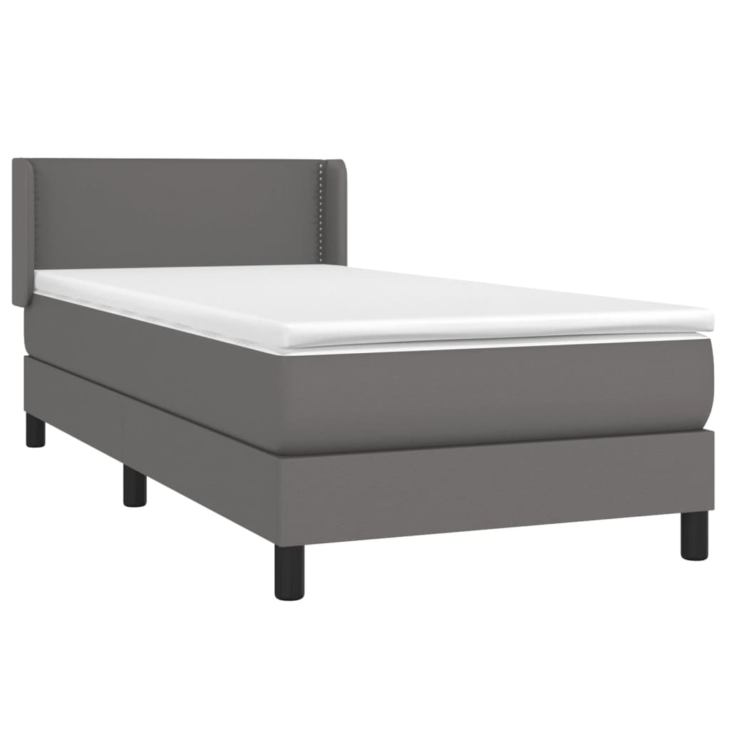 Sommier à lattes de lit avec matelas Gris 90x200 cm Similicuir - XIOS
