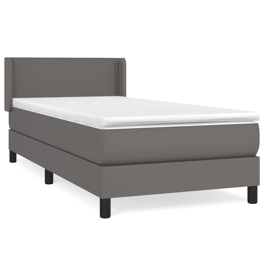 Sommier à lattes de lit avec matelas Gris 100x200 cm Similicuir - XIOS
