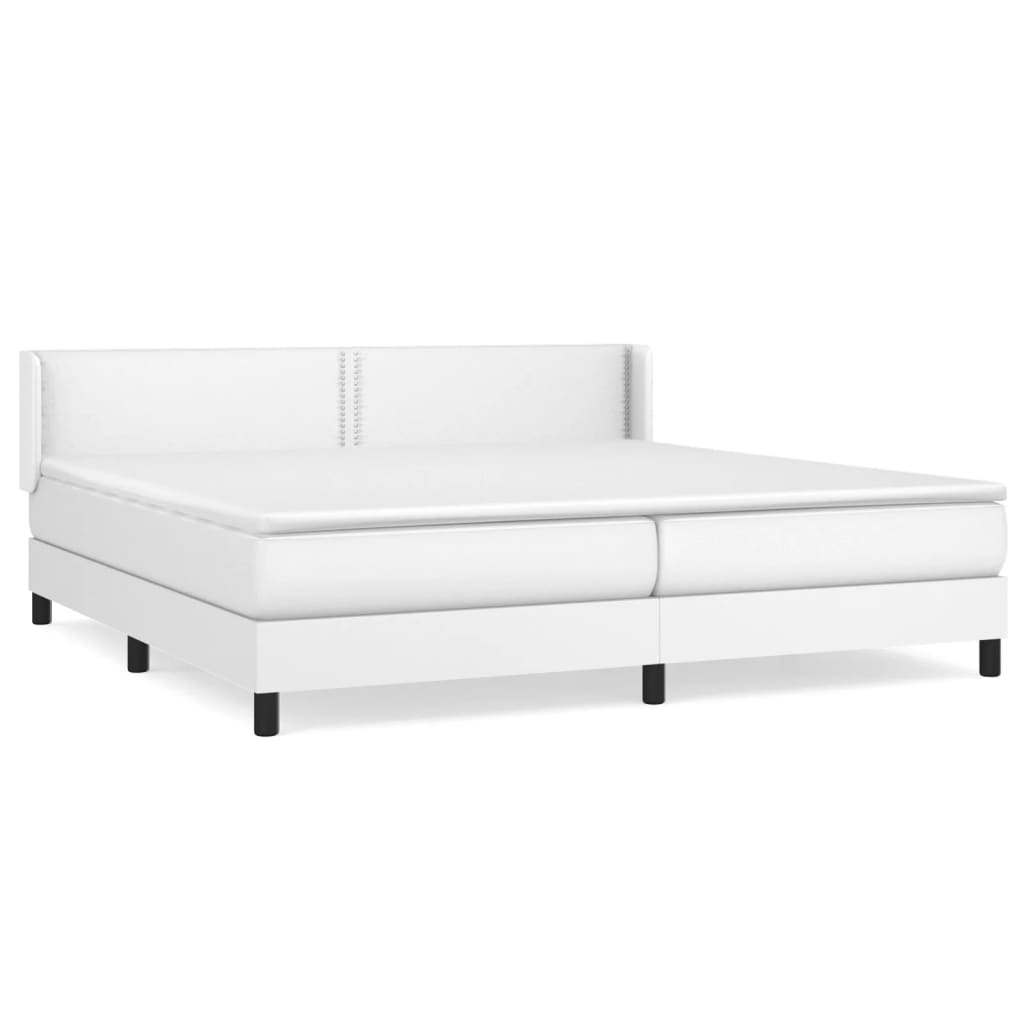 Sommier à lattes de lit avec matelas Blanc 200x200cm Similicuir - XIOS
