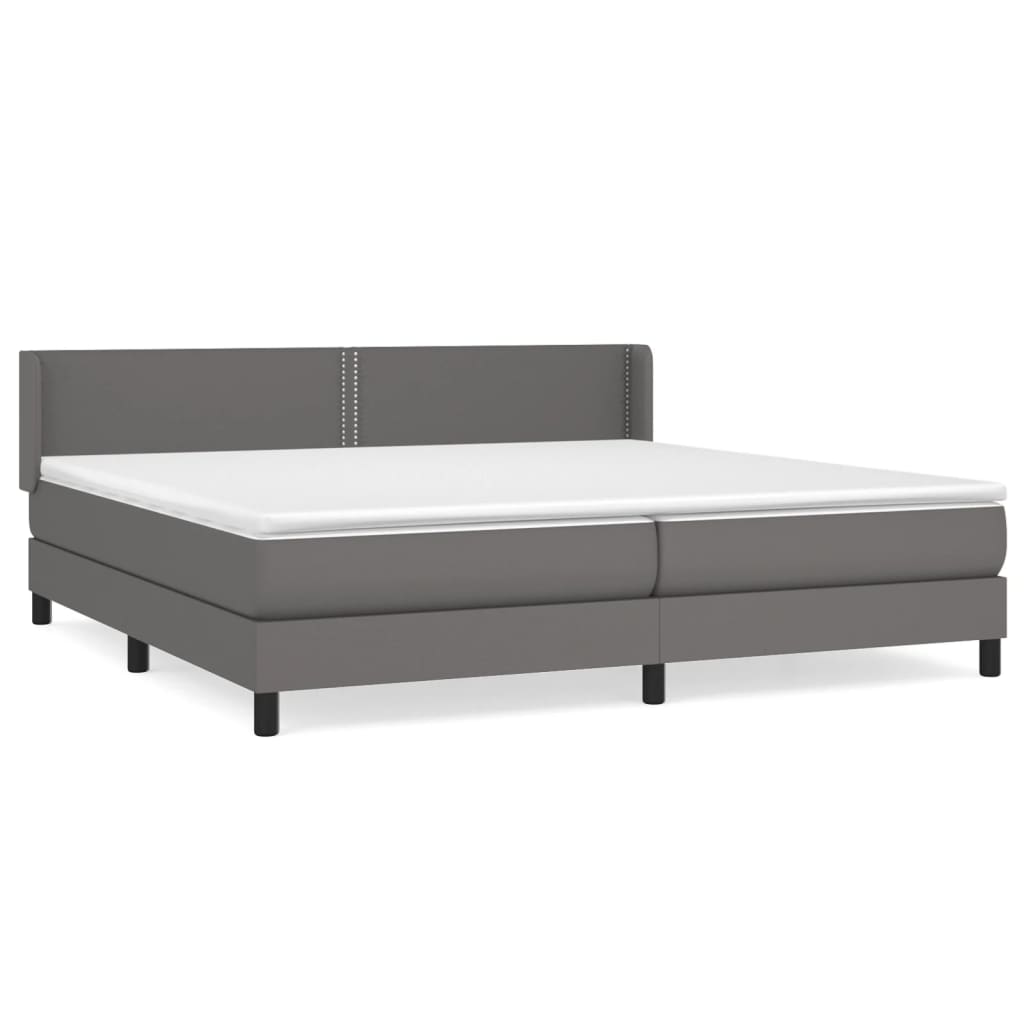 Sommier à lattes de lit avec matelas Gris 200x200 cm Similicuir - XIOS