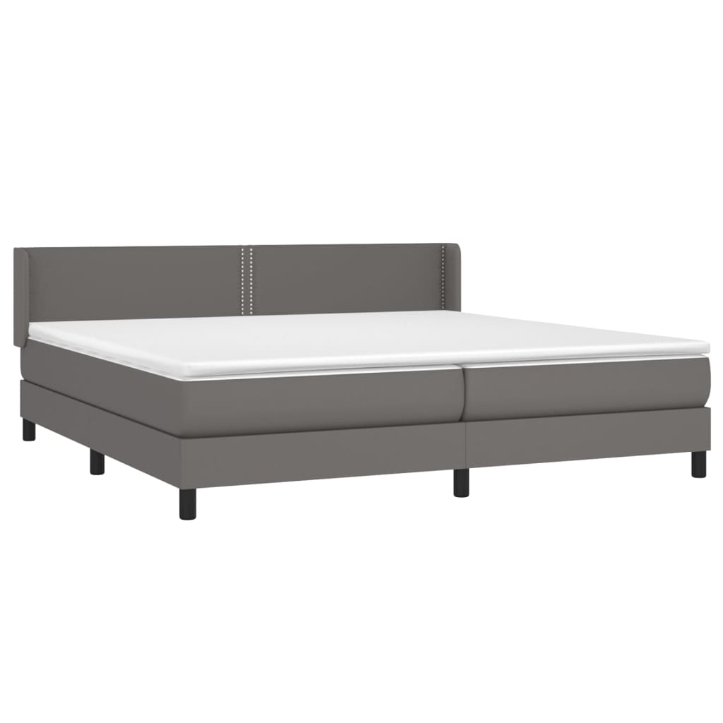 Sommier à lattes de lit avec matelas Gris 200x200 cm Similicuir - XIOS