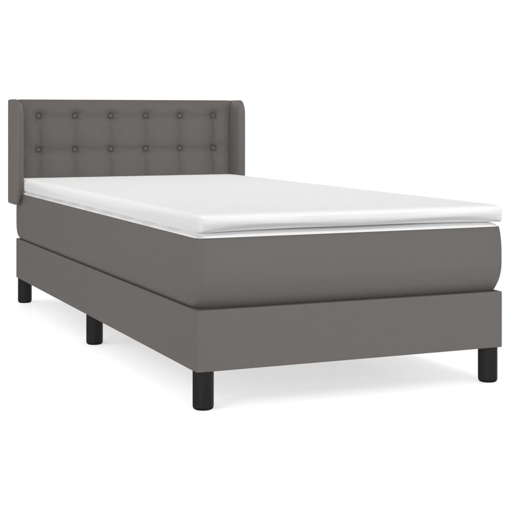 Sommier à lattes de lit avec matelas Gris 90x200 cm Similicuir - XIOS