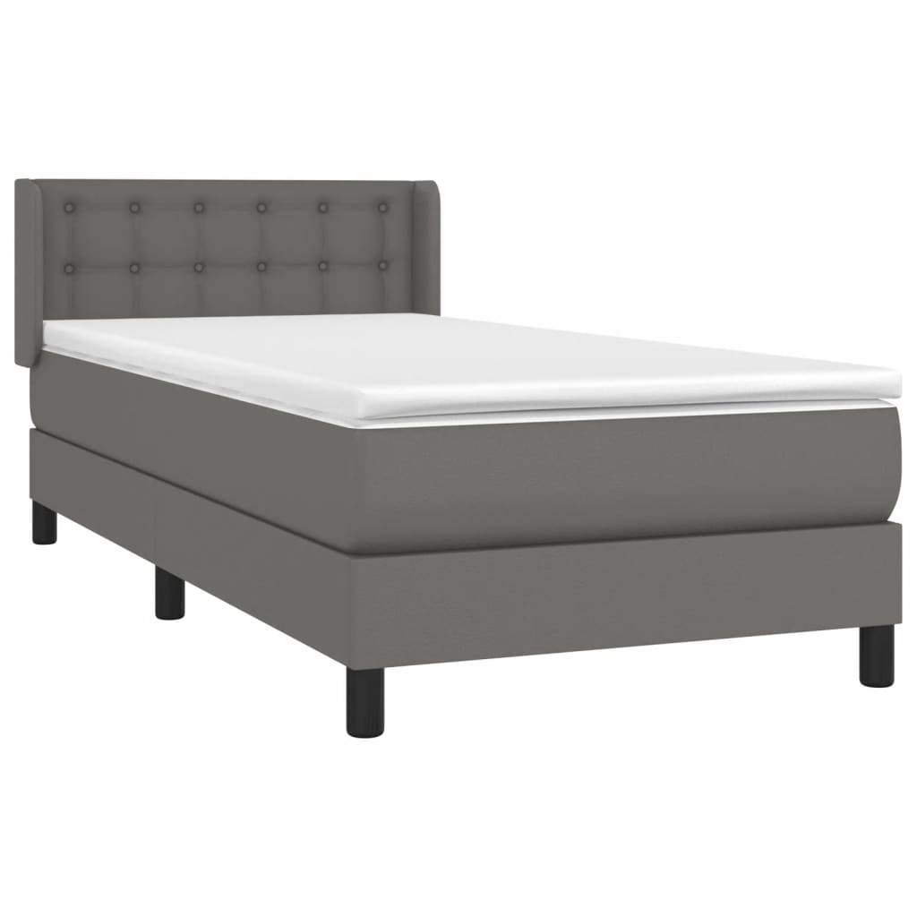 Sommier à lattes de lit avec matelas Gris 100x200 cm Similicuir - XIOS