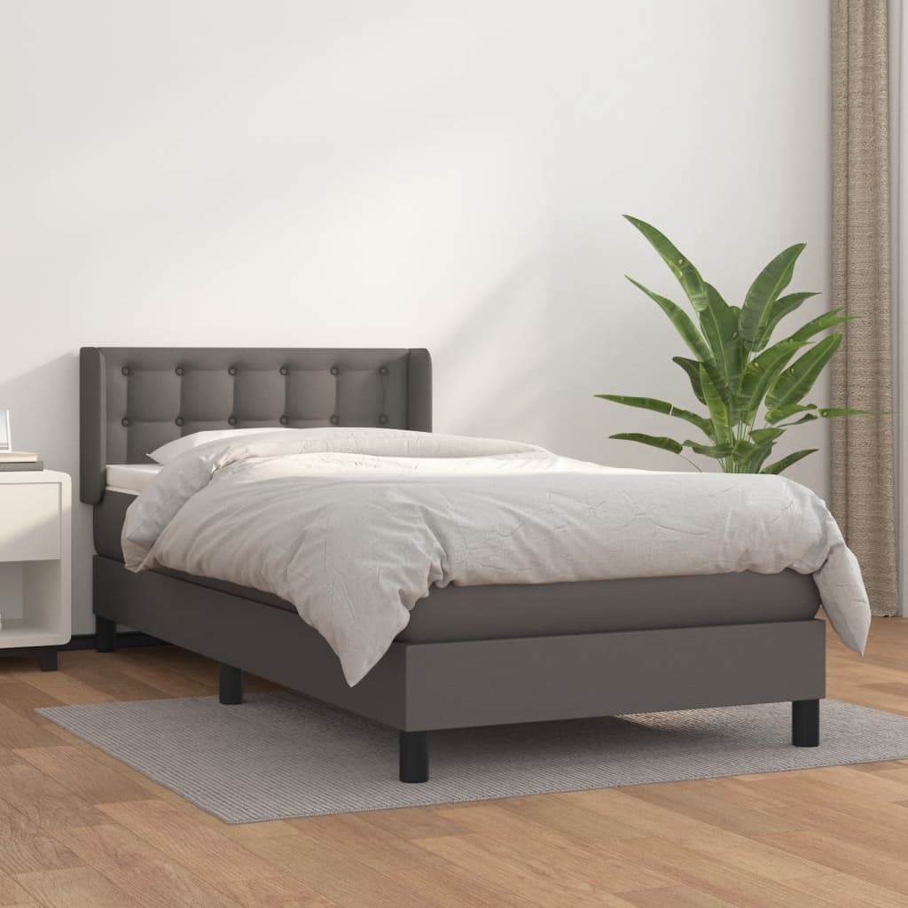 Sommier à lattes de lit avec matelas Gris 100x200 cm Similicuir - XIOS