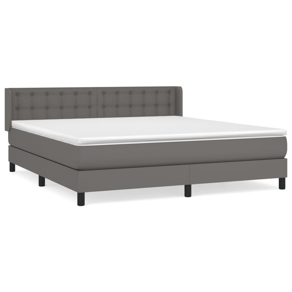 Sommier à lattes de lit avec matelas Gris 160x200 cm Similicuir - XIOS