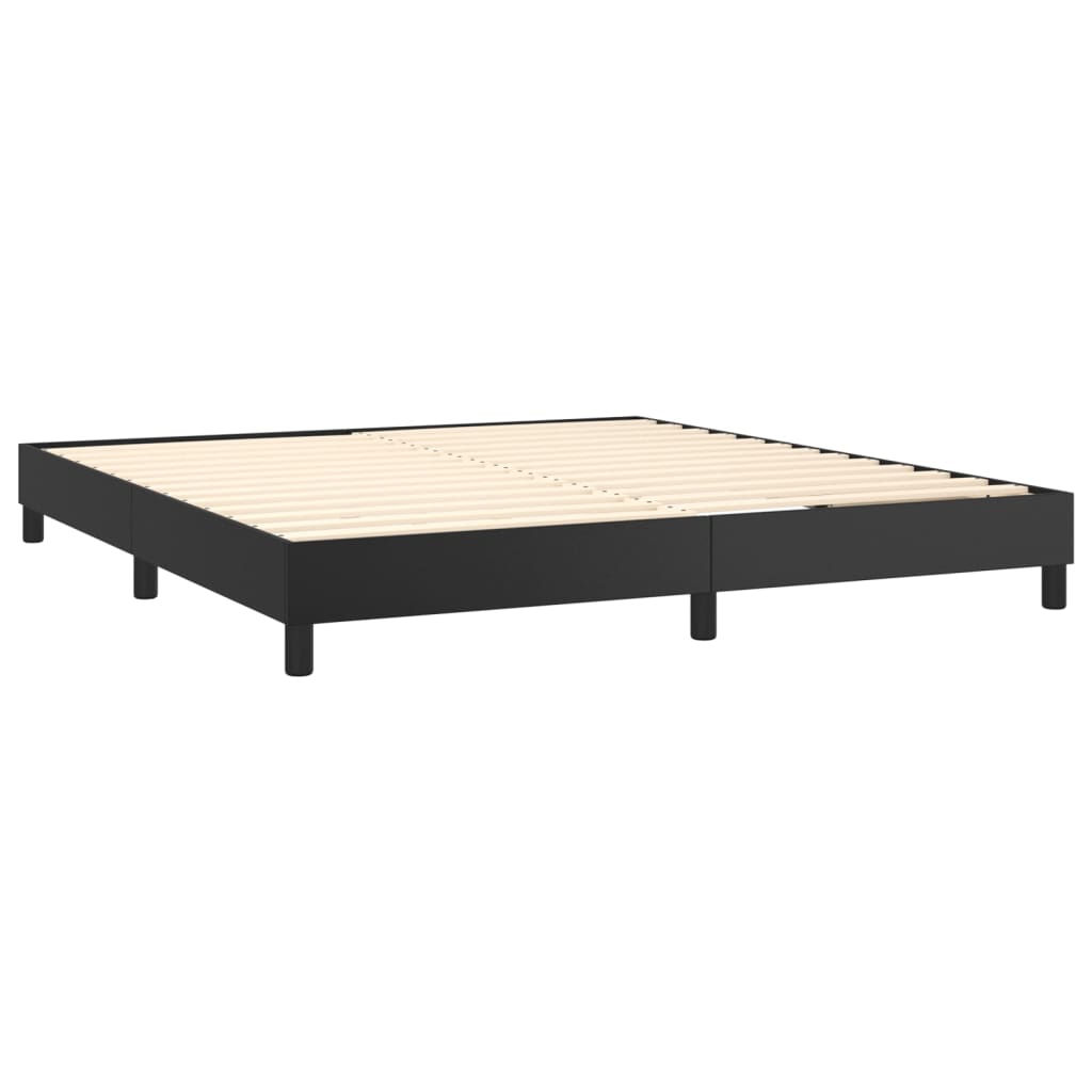 Sommier à lattes de lit avec matelas Noir 180x200 cm Similicuir - XIOS