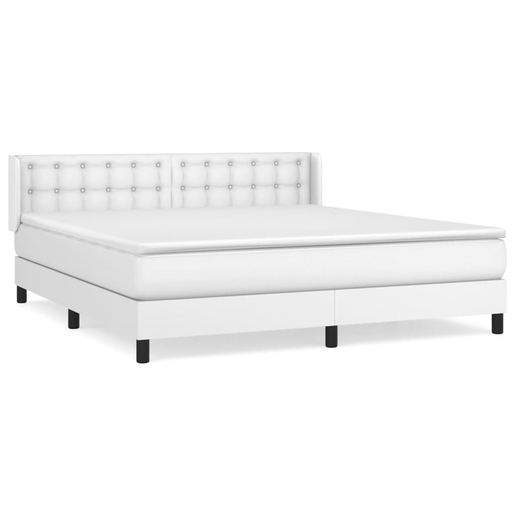 Sommier à lattes de lit avec matelas Blanc 180x200cm Similicuir - XIOS