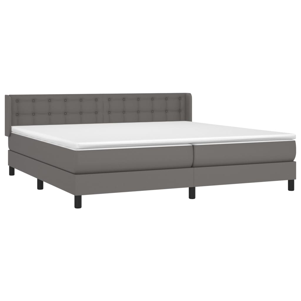 Sommier à lattes de lit avec matelas Gris 200x200 cm Similicuir - XIOS
