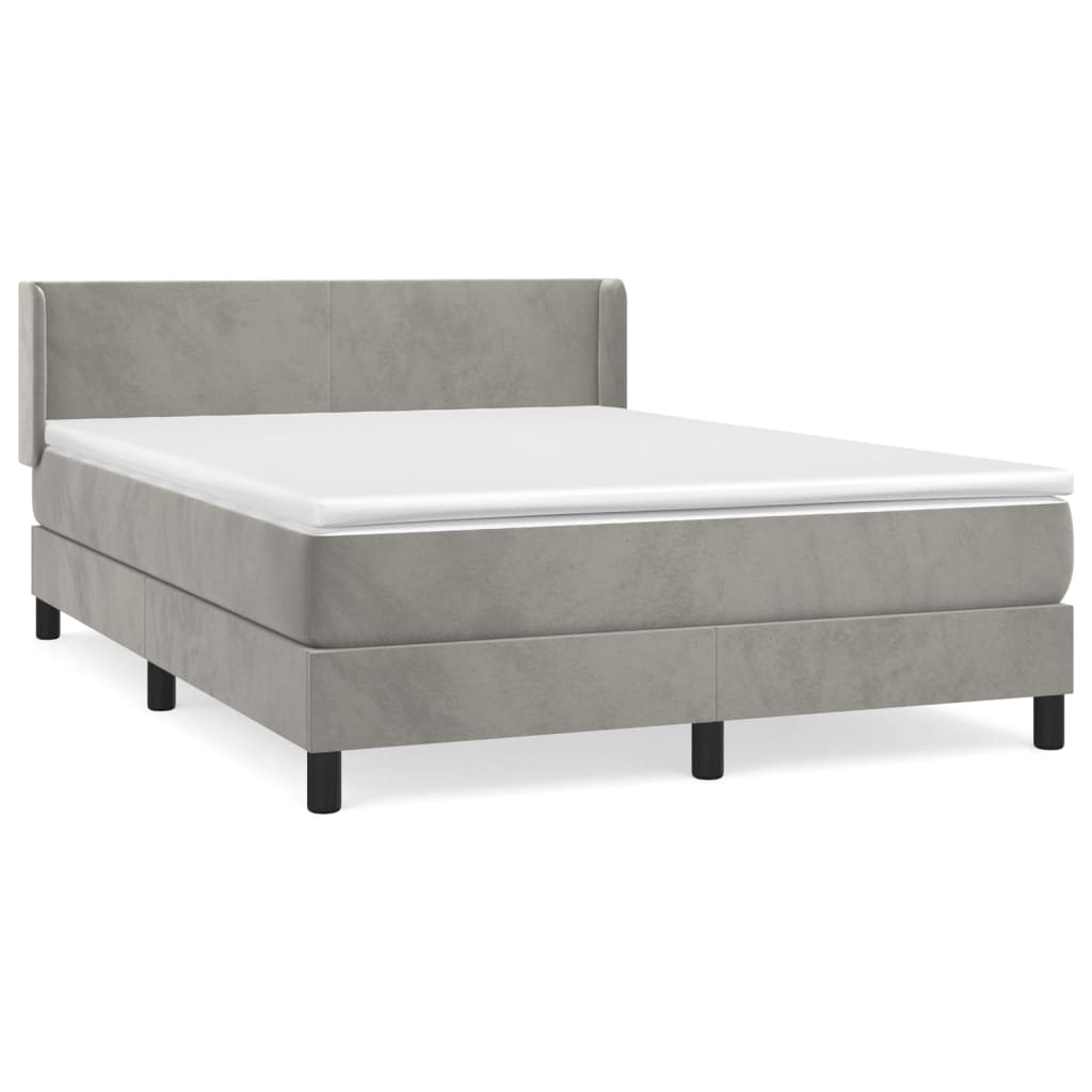 Sommier à lattes de lit et matelas Gris clair 140x200cm Velours - XIOS