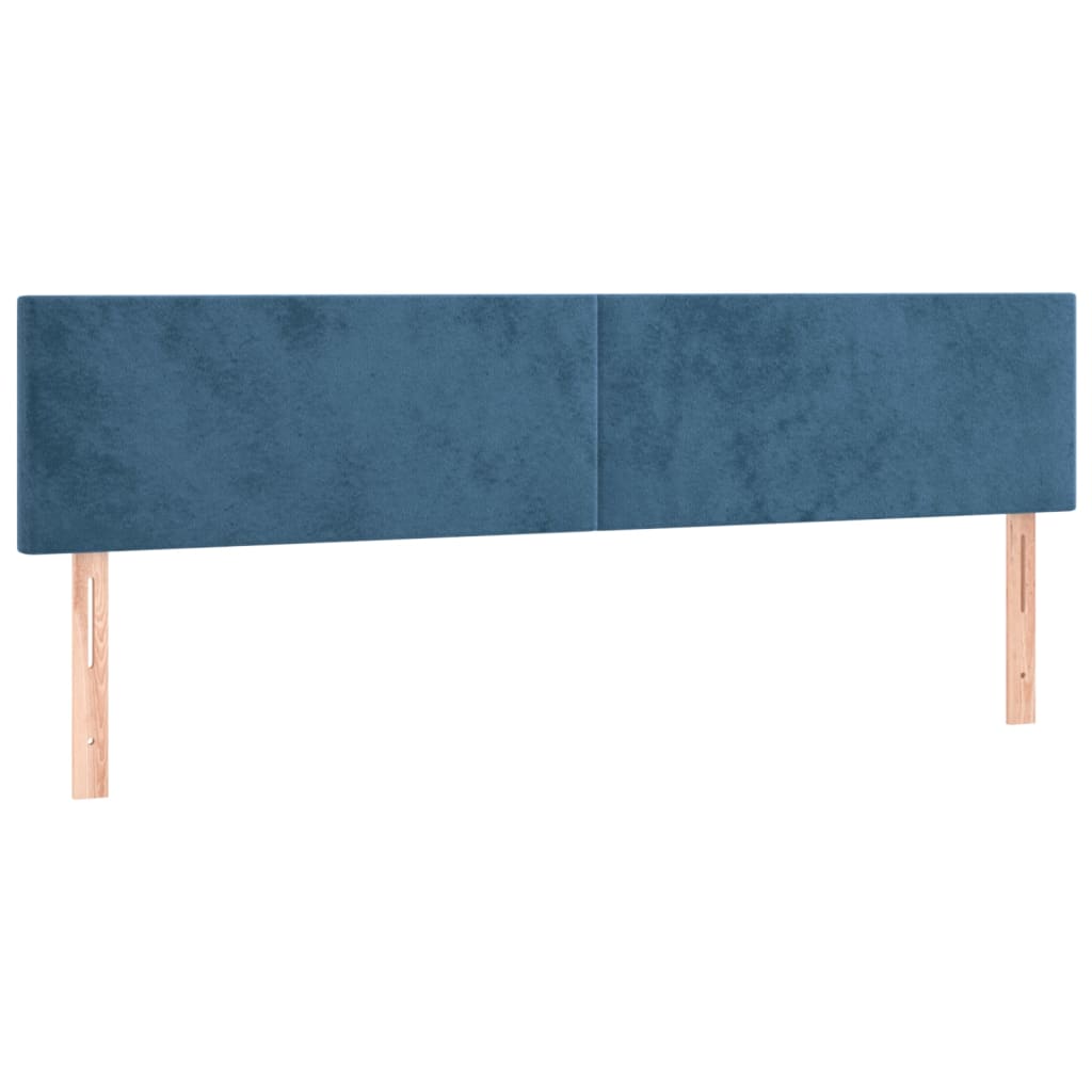 Sommier à lattes de lit et matelas Bleu foncé 200x200cm Velours