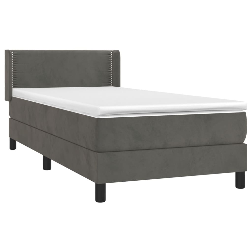 Sommier à lattes de lit avec matelas Gris foncé 100x200 cm - XIOS