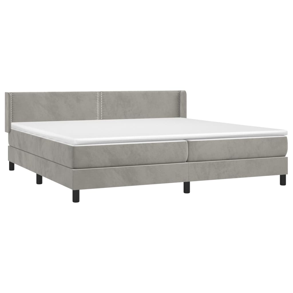 Sommier à lattes de lit et matelas Gris clair 200x200cm Velours - XIOS