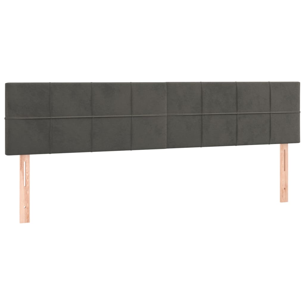 Sommier à lattes de lit et matelas Gris foncé 200x200cm Velours - XIOS