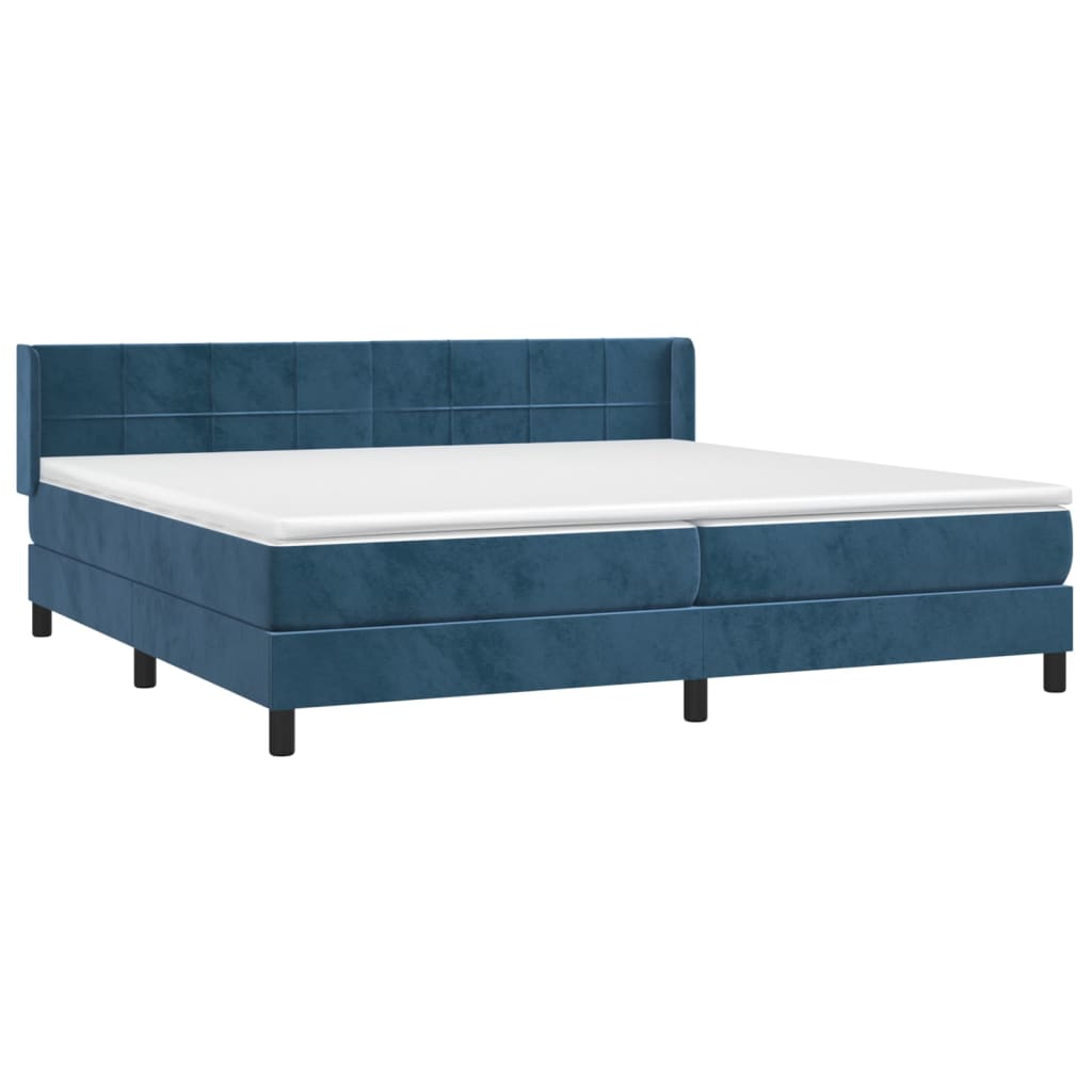 Sommier à lattes de lit et matelas Bleu foncé 200x200cm Velours - XIOS