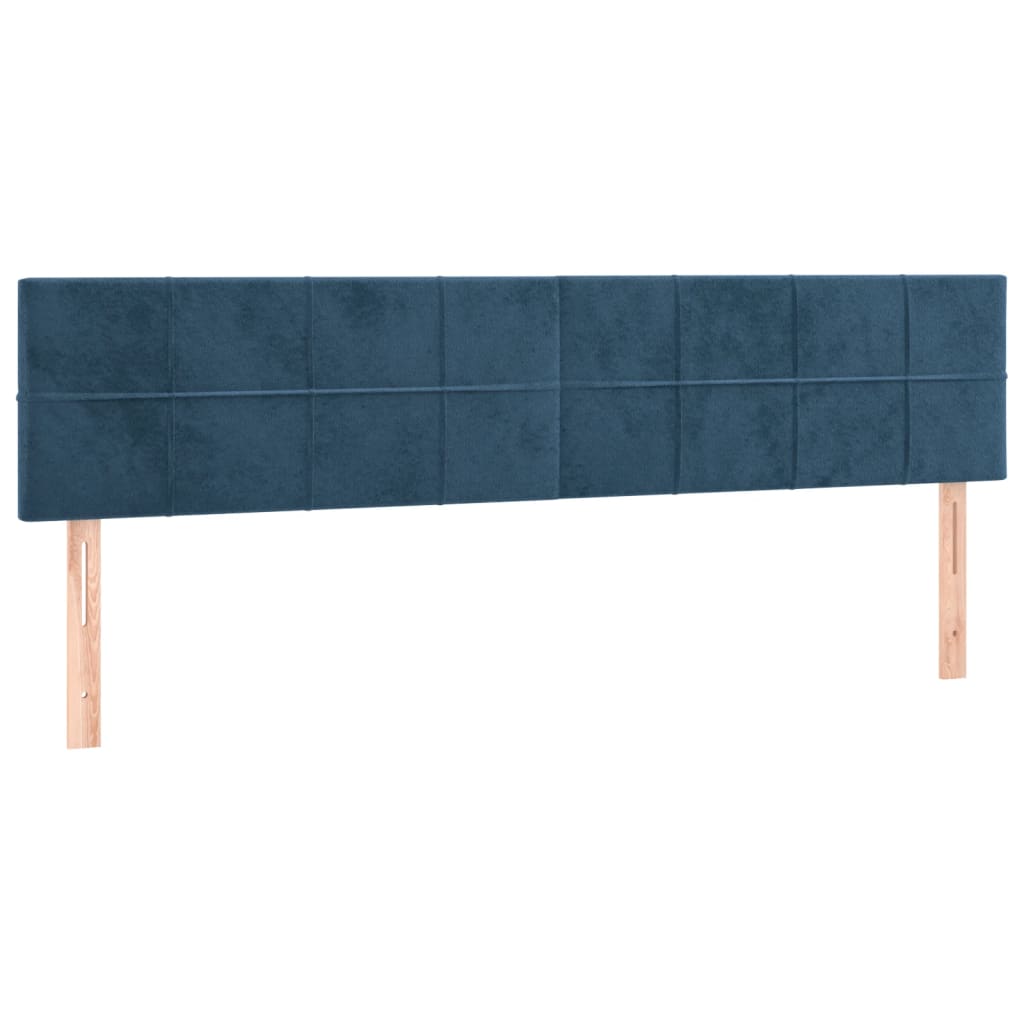 Sommier à lattes de lit et matelas Bleu foncé 200x200cm Velours - XIOS