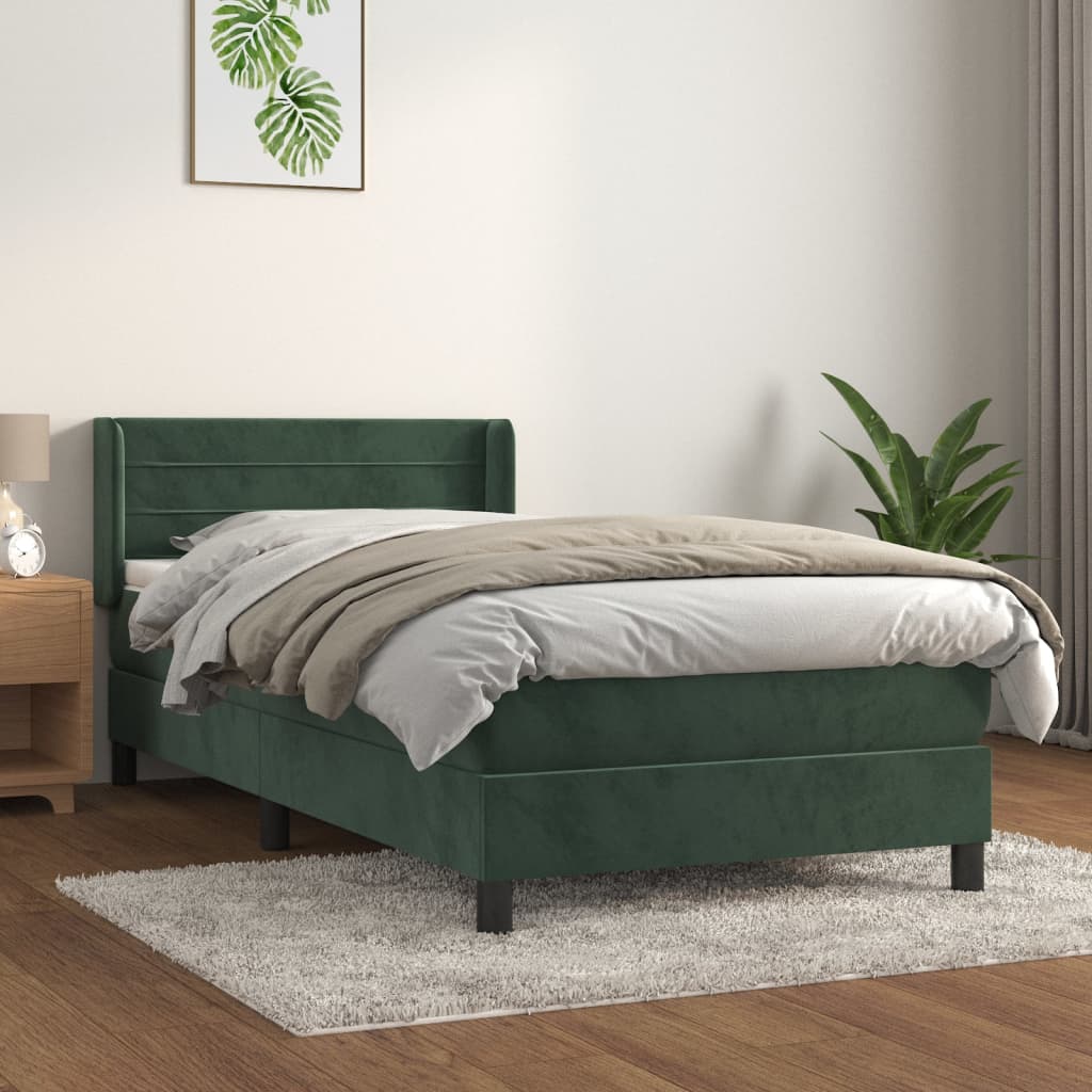Sommier à lattes de lit avec matelas Vert foncé 90x200 cm - XIOS