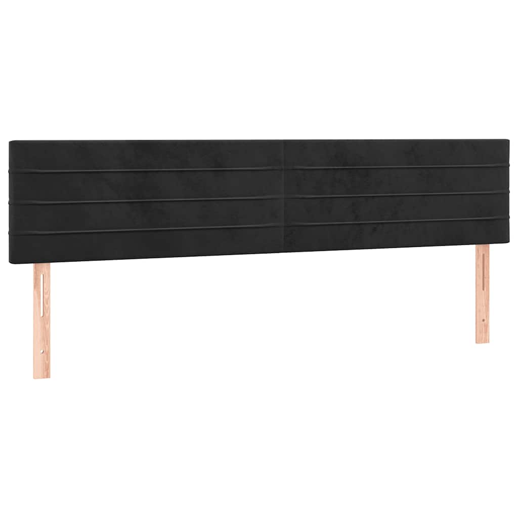 Sommier à lattes de lit et matelas Noir 200x200 cm Velours - XIOS
