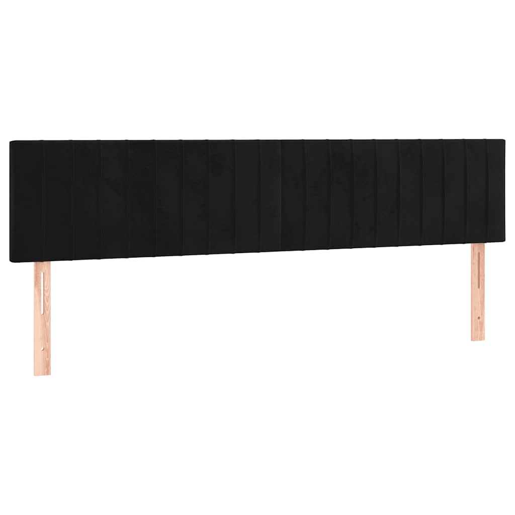 Sommier à lattes de lit et matelas Noir 200x200 cm Velours - XIOS