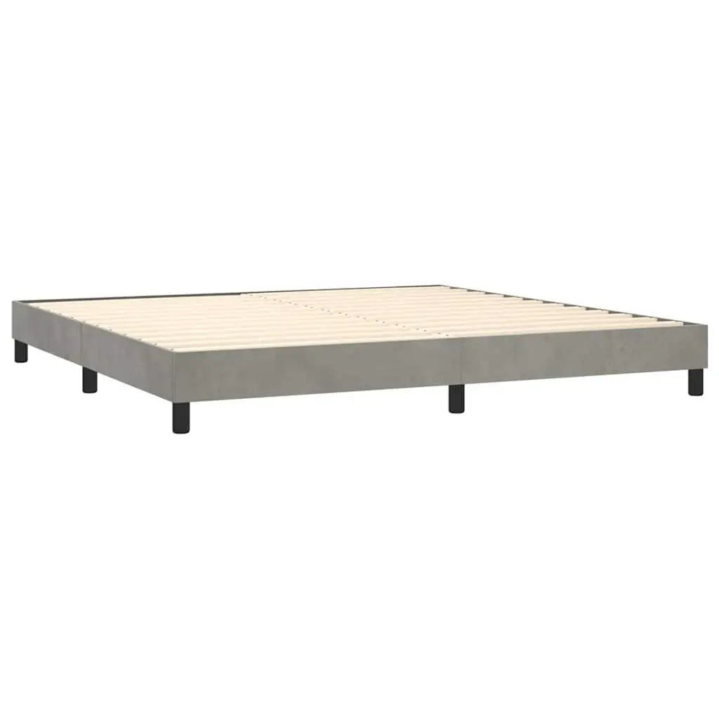 Sommier à lattes de lit et matelas Gris clair 200x200cm Velours - XIOS