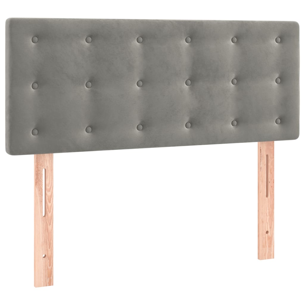 Sommier à lattes de lit et matelas Gris clair 90x200 cm Velours - XIOS