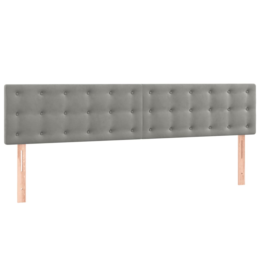 Sommier à lattes de lit et matelas Gris clair 160x200cm Velours - XIOS
