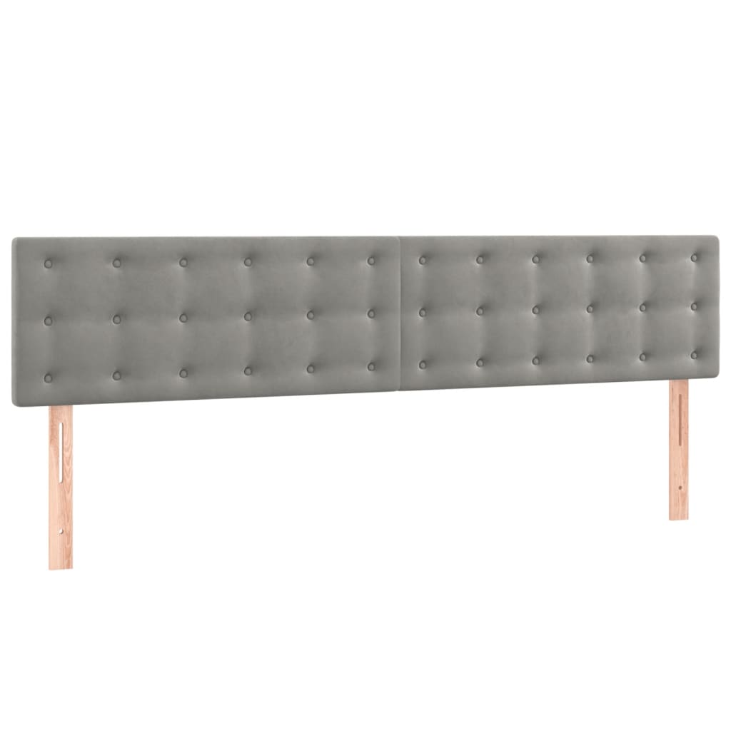 Sommier à lattes de lit et matelas Gris clair 200x200cm Velours - XIOS