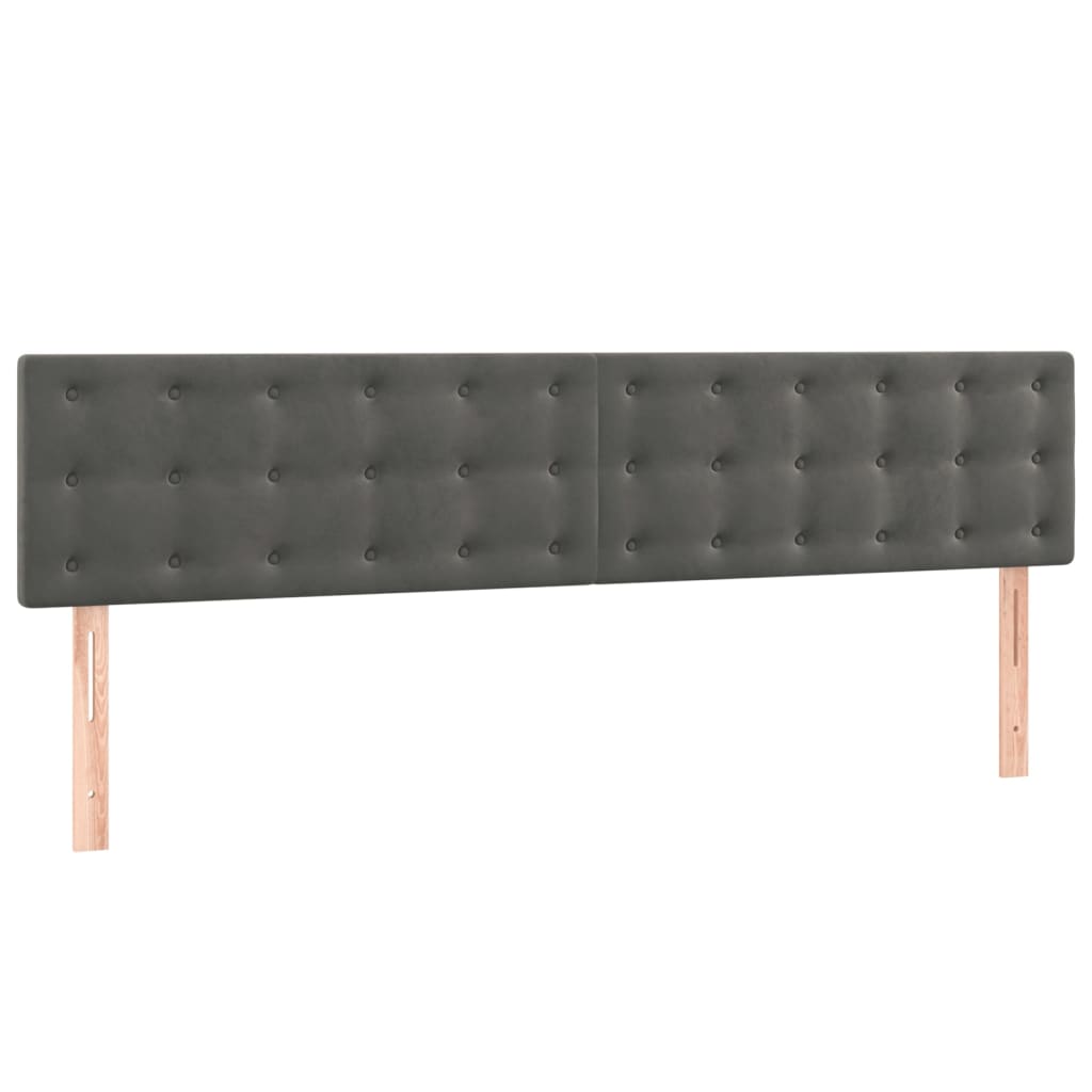Sommier à lattes de lit et matelas Gris foncé 200x200cm Velours - XIOS