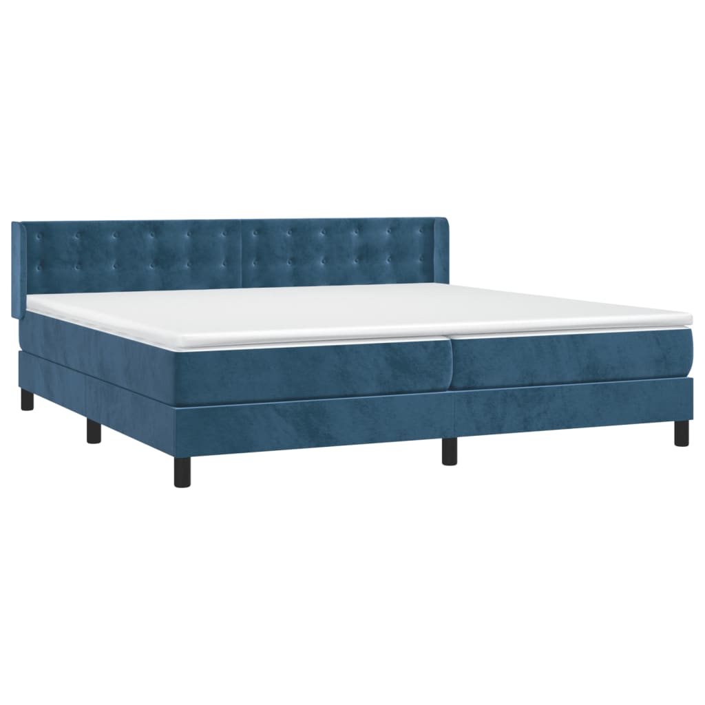 Sommier à lattes de lit et matelas Bleu foncé 200x200cm Velours - XIOS