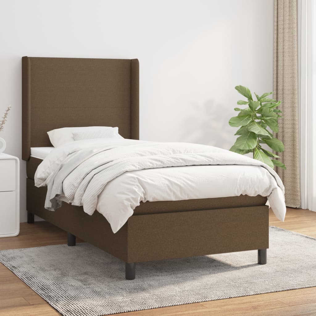 Sommier à lattes de lit avec matelas Marron foncé 100x200 cm - XIOS
