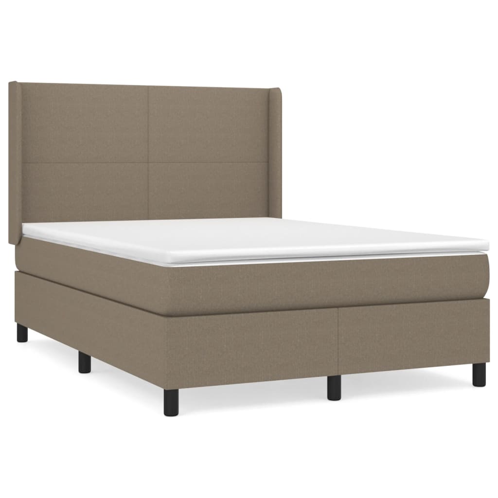 Sommier à lattes de lit avec matelas Taupe 140x190 cm Tissu - XIOS