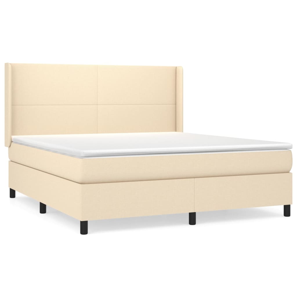 Sommier à lattes de lit avec matelas Crème 160x200 cm Tissu - XIOS