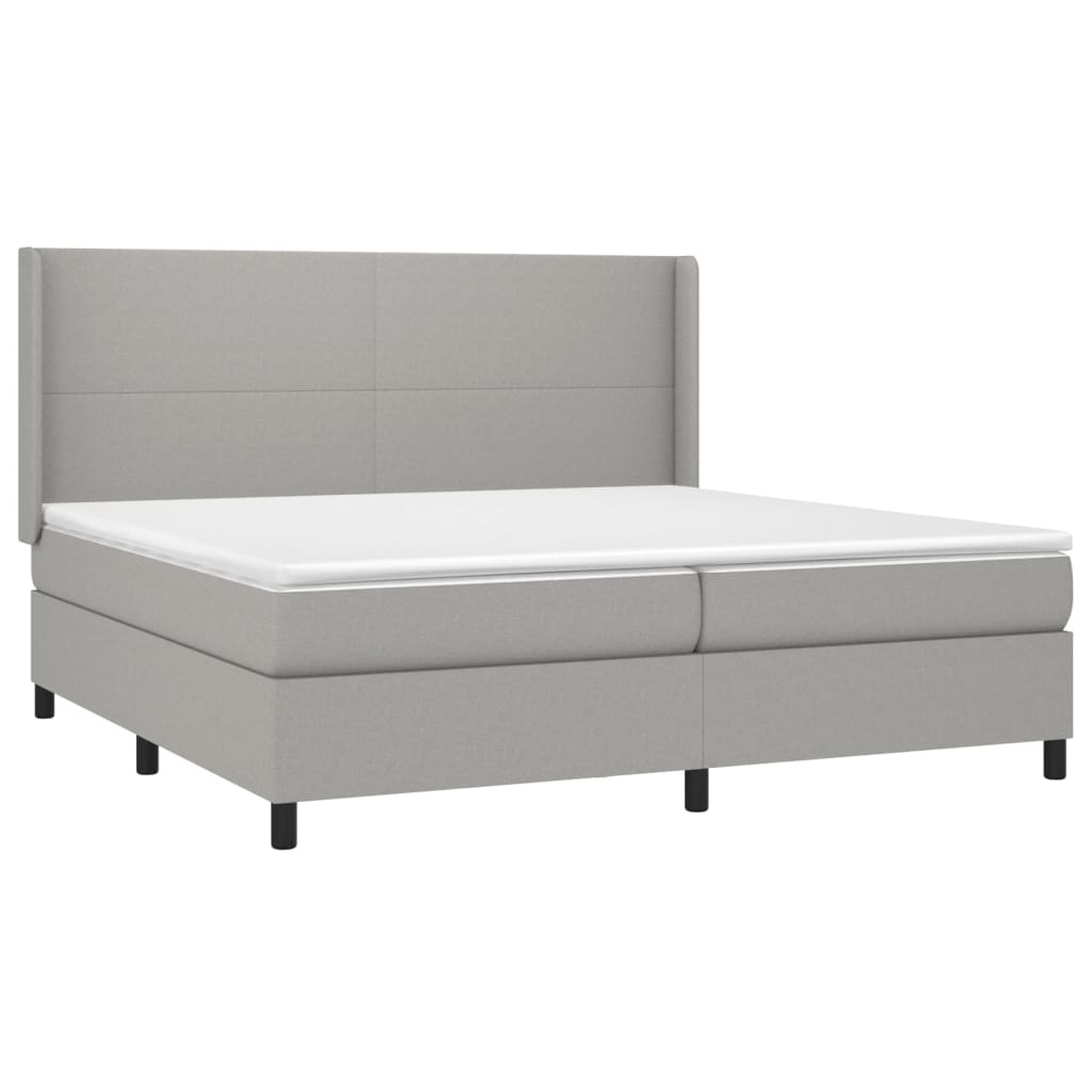 Sommier à lattes de lit avec matelas Gris clair 200x200cm Tissu - XIOS