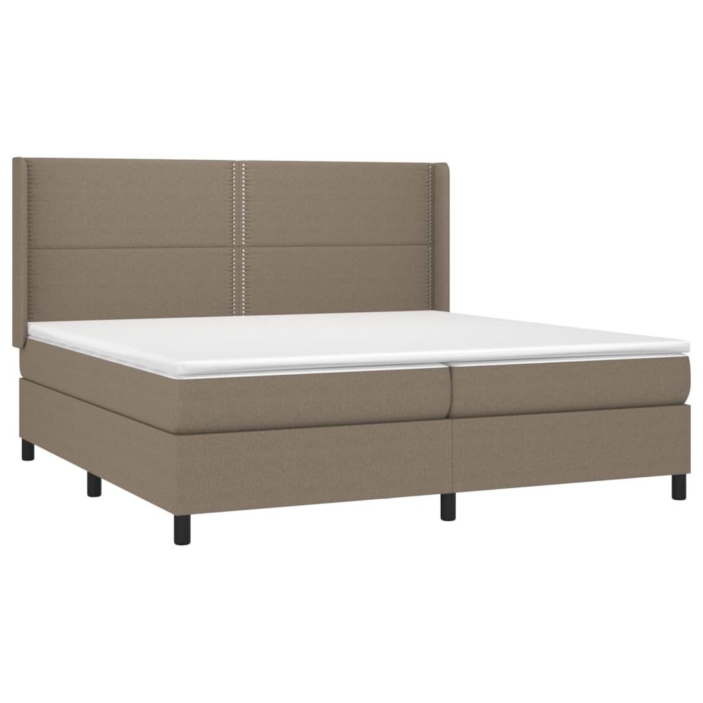 Sommier à lattes de lit avec matelas Taupe 200x200 cm Tissu - XIOS